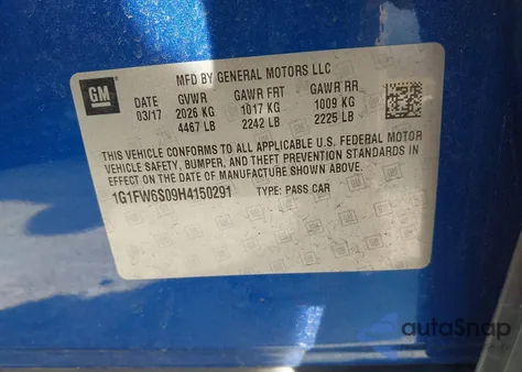 2017 Chevrolet Bolt Ev Lt из США, поврежденный, VIN 1G1FW6S09H4150291